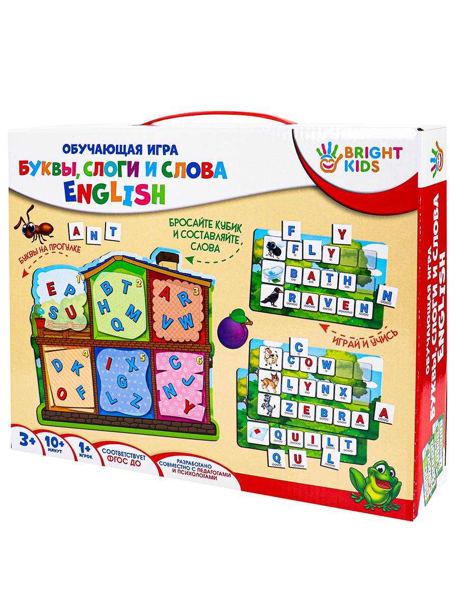 BRIGHT KIDS. Обучающая игра. БУКВЫ, СЛОГИ И СЛОВА English Арт. (ИН-7632)