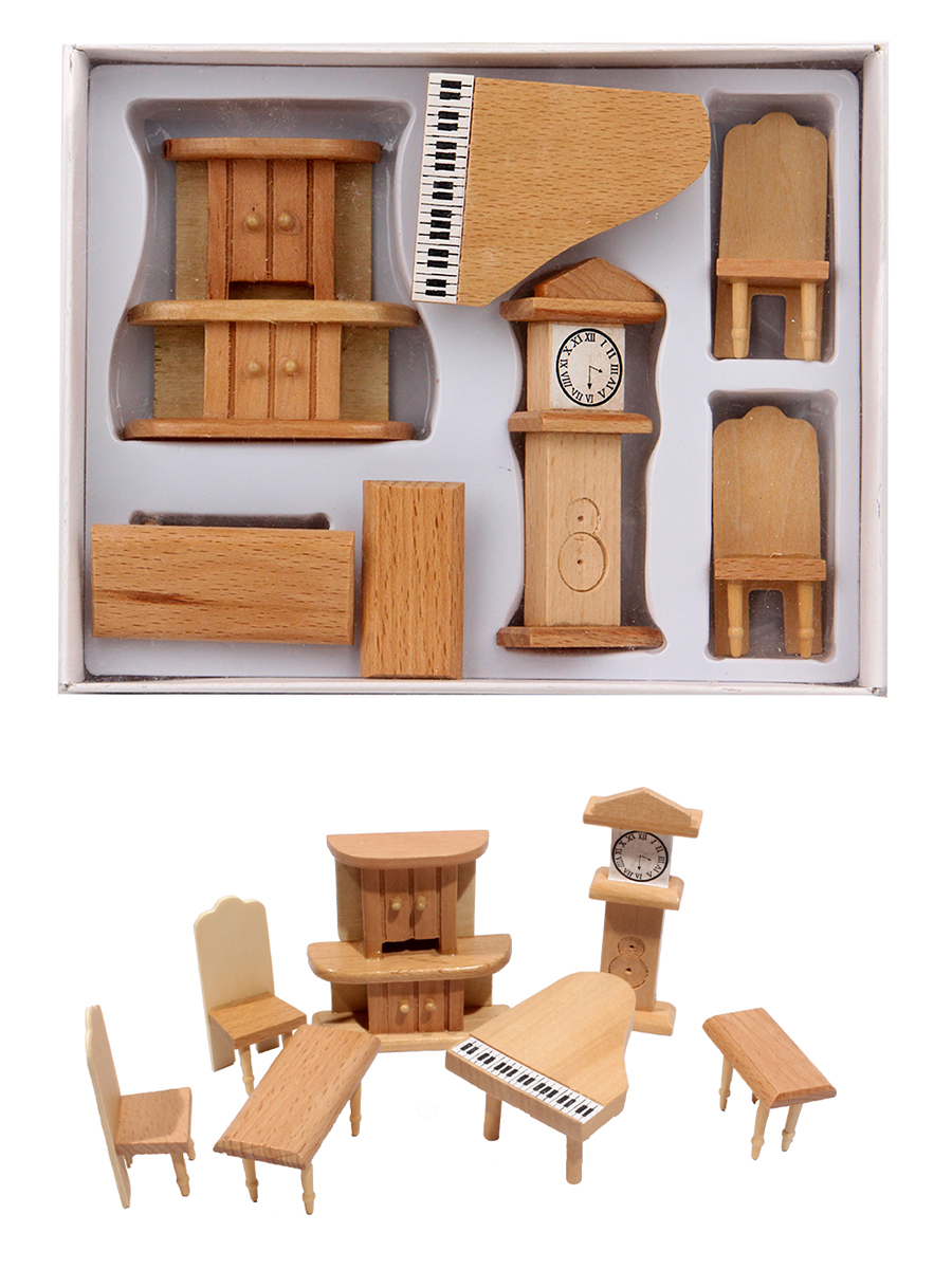 Набор игрушечной мебели деревянной гостиная 7 предметов арт ИД-9882